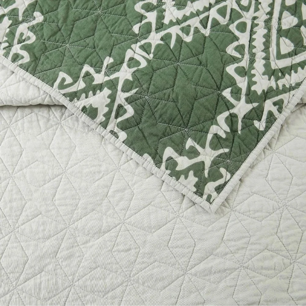 NWT King 3pc Aisha Quilt Set Green - Jungalow by Justina Blakeney